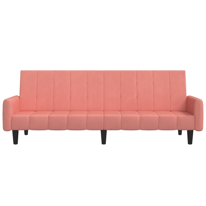 Divano Letto a 2 Posti Rosa in Velluto 375778