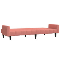 Divano Letto a 2 Posti Rosa in Velluto 375778