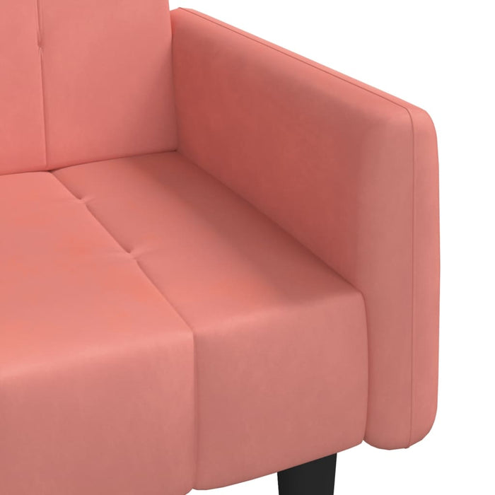 Divano Letto a 2 Posti Rosa in Velluto 375778