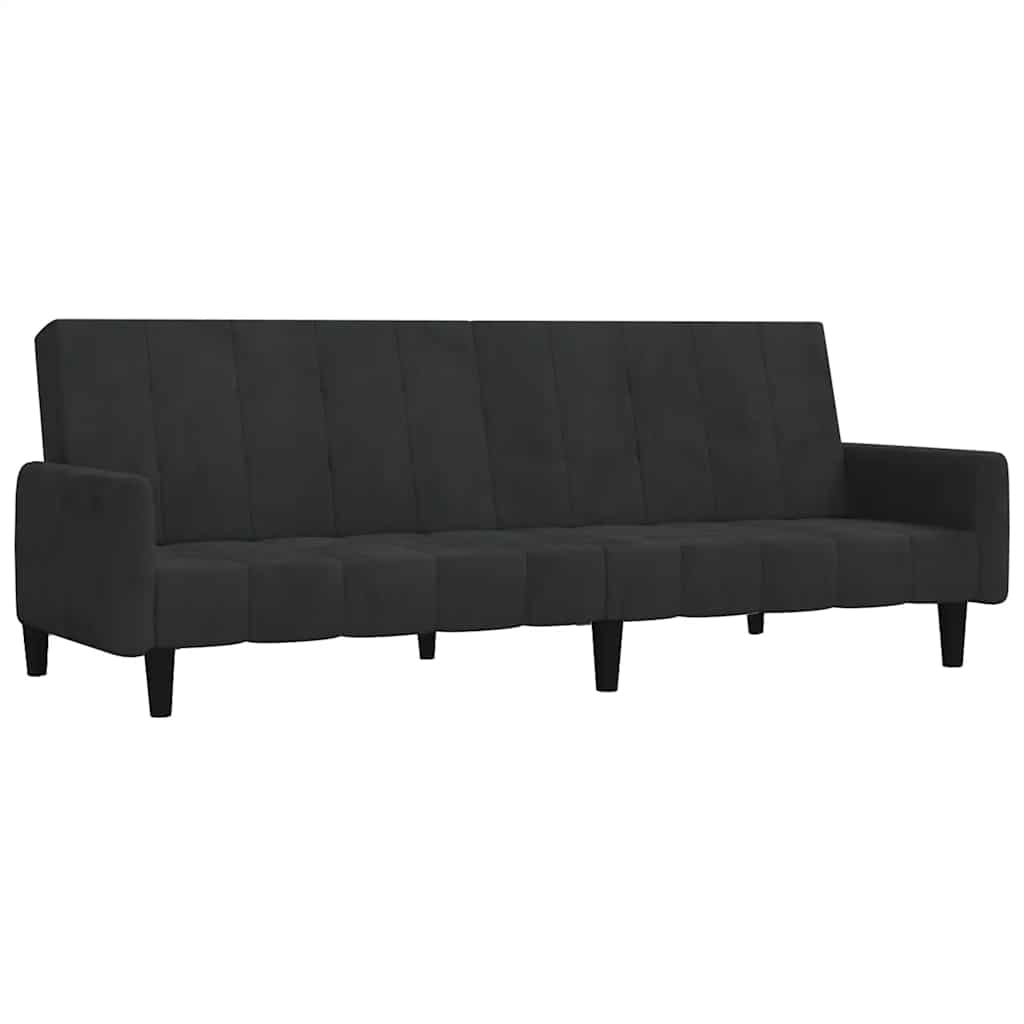 Divano Letto a 2 Posti-Sofa Letto 2 Posti-Daybed Nero in Velluto 641257