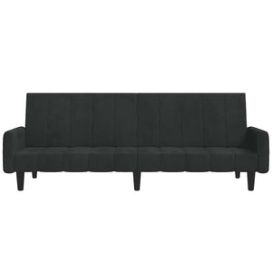 Divano Letto a 2 Posti-Sofa Letto 2 Posti-Daybed Nero in Velluto 641257