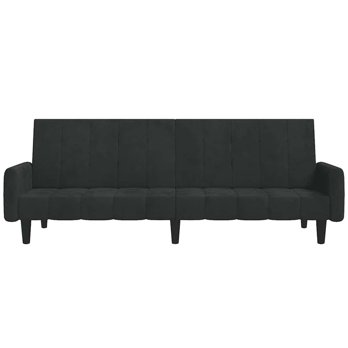 Divano Letto a 2 Posti-Sofa Letto 2 Posti-Daybed Nero in Velluto 641257