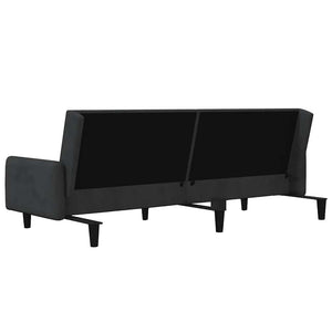 Divano Letto a 2 Posti-Sofa Letto 2 Posti-Daybed Nero in Velluto 641257
