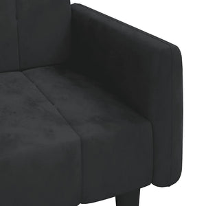 Divano Letto a 2 Posti-Sofa Letto 2 Posti-Daybed Nero in Velluto 641257