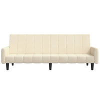 Divano Letto a 2 Posti Crema in Velluto