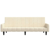 Divano Letto a 2 Posti Crema in Velluto 375783