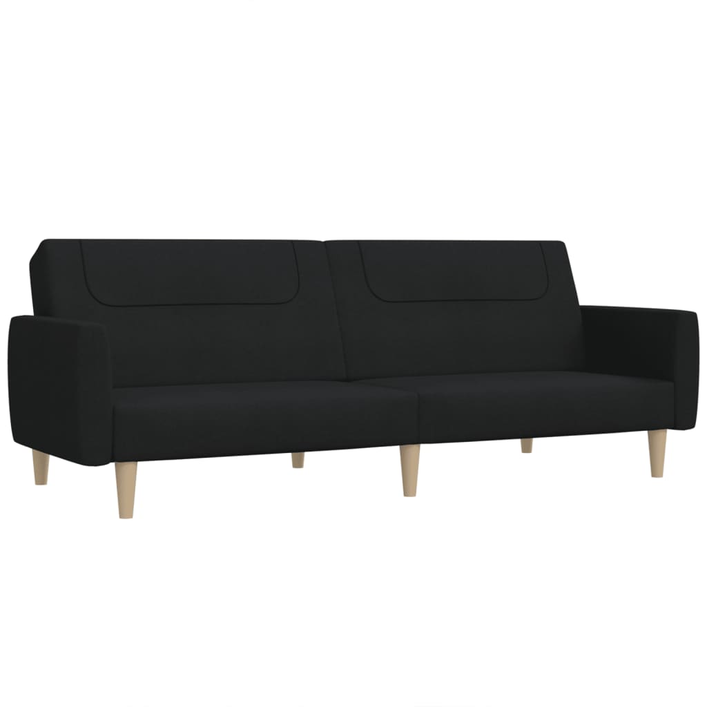 Divano Letto a 2 Posti-Sofa Letto 2 Posti-Daybed Nero in Tessuto 871759