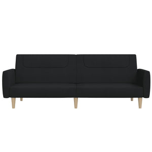 Divano Letto a 2 Posti-Sofa Letto 2 Posti-Daybed Nero in Tessuto 871759