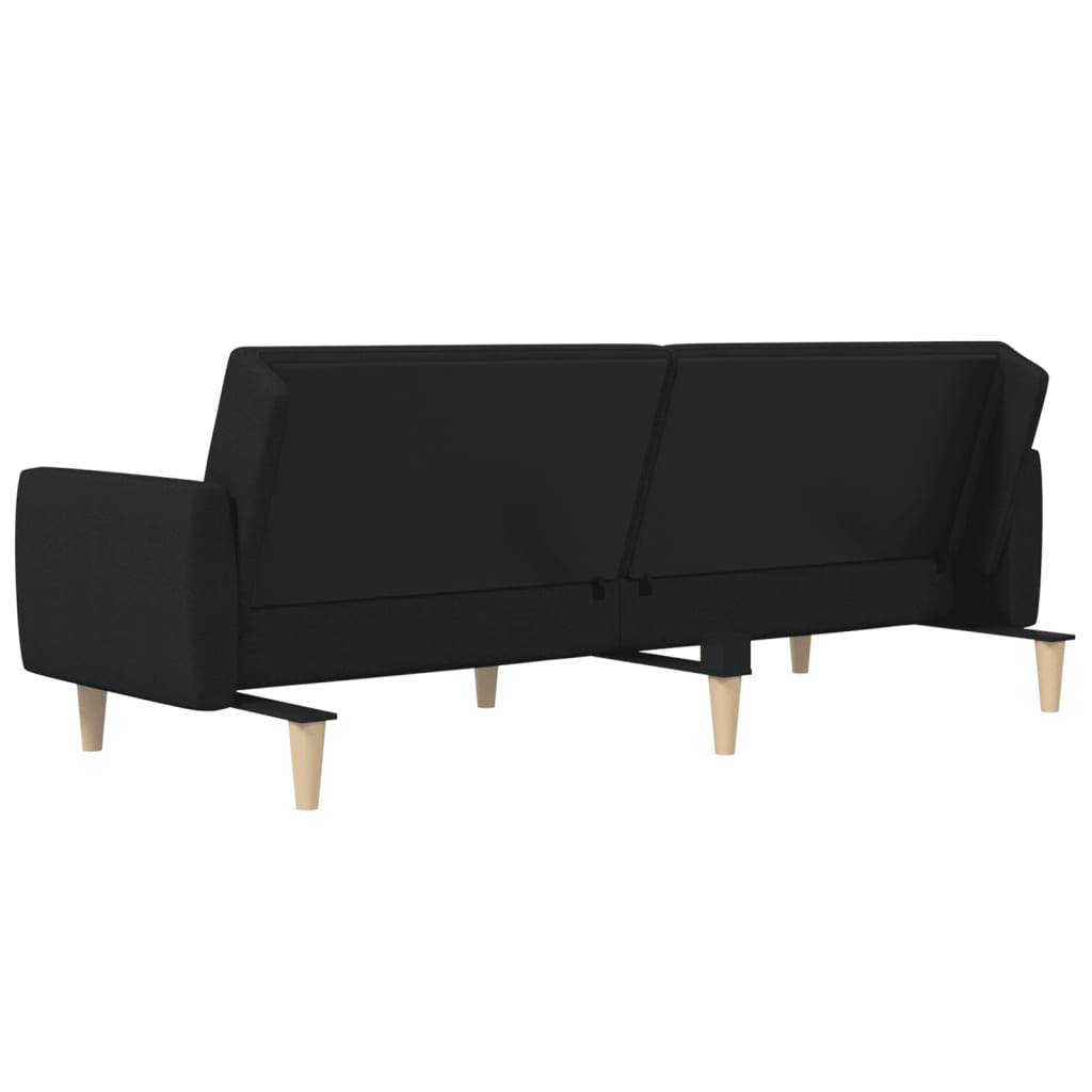 Divano Letto a 2 Posti-Sofa Letto 2 Posti-Daybed Nero in Tessuto 871759
