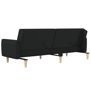 Divano Letto a 2 Posti-Sofa Letto 2 Posti-Daybed Nero in Tessuto 871759