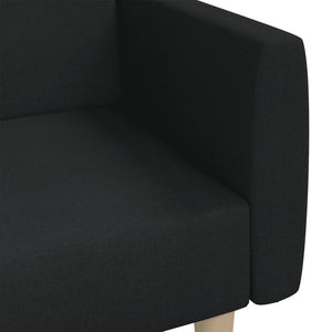 Divano Letto a 2 Posti-Sofa Letto 2 Posti-Daybed Nero in Tessuto 871759