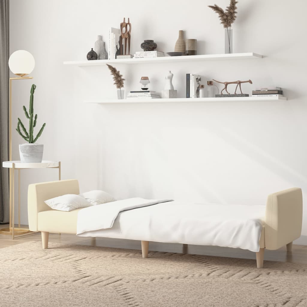 Divano Letto a 2 Posti-Sofa Letto 2 Posti-Daybed Crema in Tessuto 585658