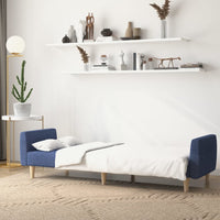 Divano Letto a 2 Posti Blu in Tessuto 375788