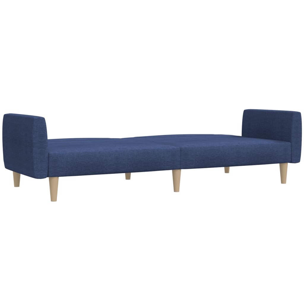 Divano Letto a 2 Posti Blu in Tessuto 375788