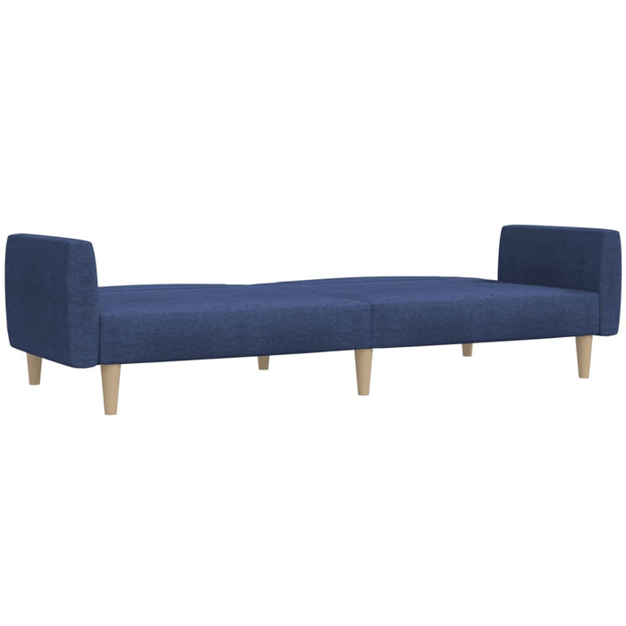 Divano Letto a 2 Posti Blu in Tessuto 375788