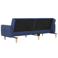 Divano Letto a 2 Posti Blu in Tessuto 375788