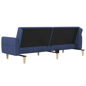 Divano Letto a 2 Posti Blu in Tessuto 375788