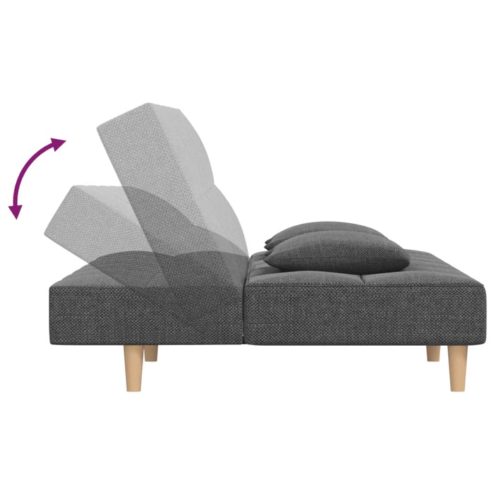 Divano Letto a 2 Posti con 2 Cuscini-Sofa Letto 2 Posti-Daybed Grigio Chiaro in Tessuto 909335