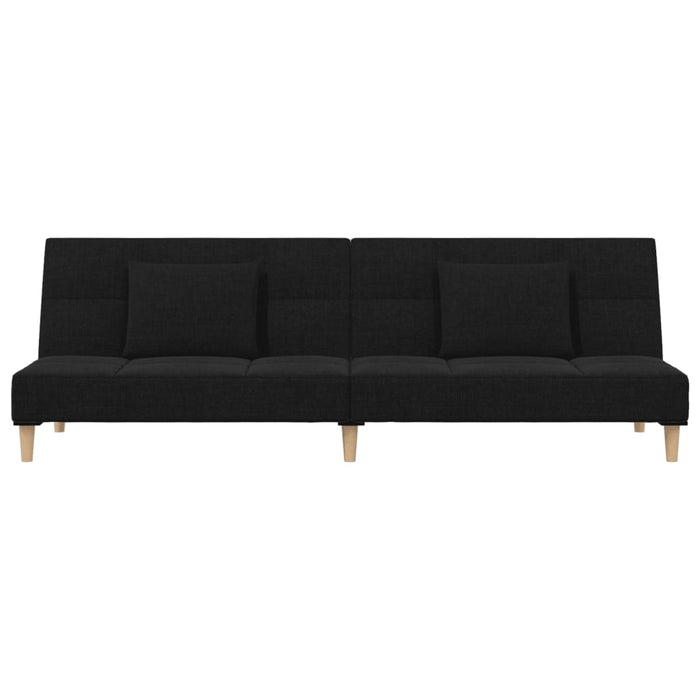 Divano Letto a 2 Posti con 2 Cuscini-Sofa Letto 2 Posti-Daybed Nero in Tessuto 194397