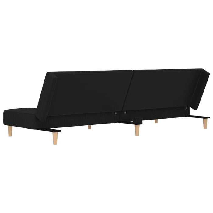 Divano Letto a 2 Posti con 2 Cuscini-Sofa Letto 2 Posti-Daybed Nero in Tessuto 194397