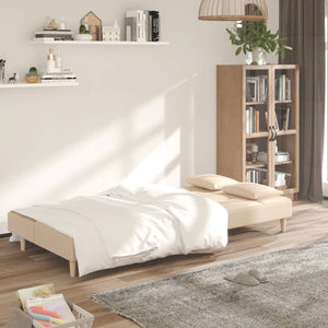 Divano Letto a 2 Posti con 2 Cuscini-Sofa Letto 2 Posti-Daybed Crema in Tessuto 720935