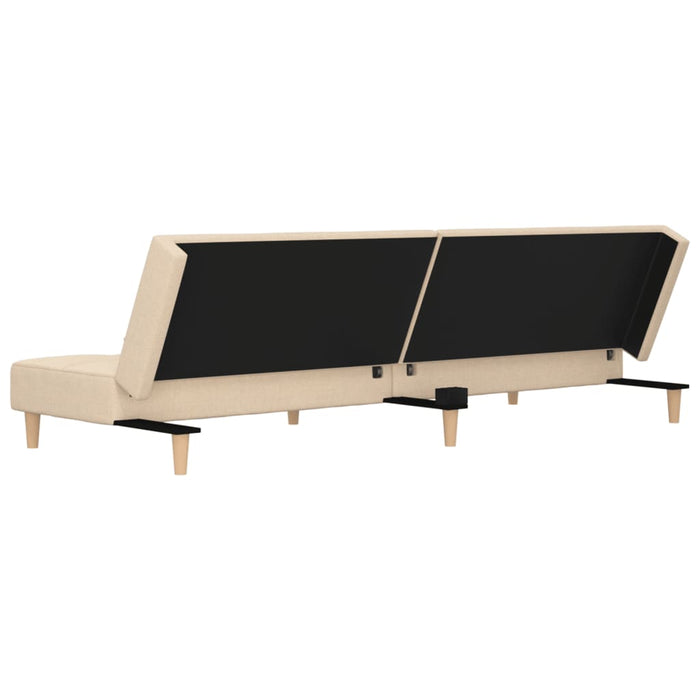 Divano Letto a 2 Posti con 2 Cuscini-Sofa Letto 2 Posti-Daybed Crema in Tessuto 720935