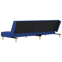 Divano Letto a 2 Posti con 2 Cuscini Blu in Tessuto 375796
