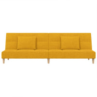 Divano Letto a 2 Posti con 2 Cuscini-Sofa Letto 2 Posti-Daybed Giallo in Tessuto 706069