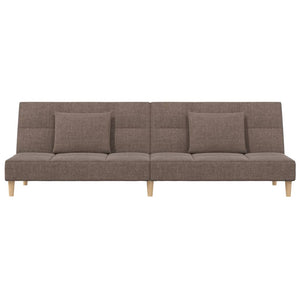 Divano Letto a 2 Posti con 2 Cuscini-Sofa Letto 2 Posti-Daybed Tortora in Tessuto 784707