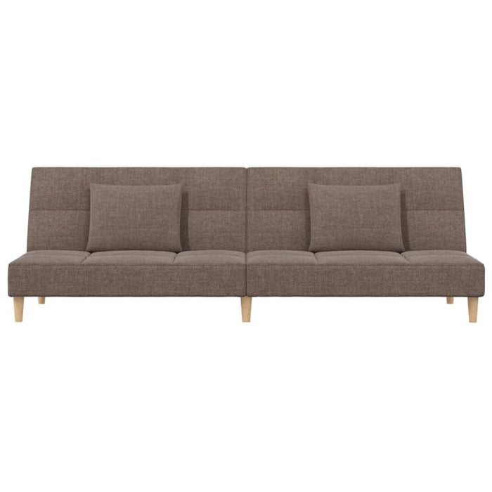 Divano Letto a 2 Posti con 2 Cuscini-Sofa Letto 2 Posti-Daybed Tortora in Tessuto 784707