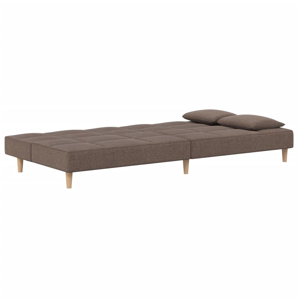 Divano Letto a 2 Posti con 2 Cuscini-Sofa Letto 2 Posti-Daybed Tortora in Tessuto 784707
