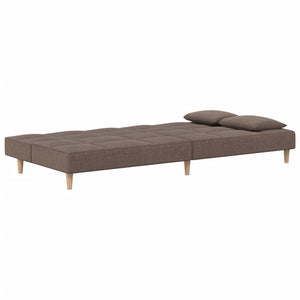 Divano Letto a 2 Posti con 2 Cuscini-Sofa Letto 2 Posti-Daybed Tortora in Tessuto 784707
