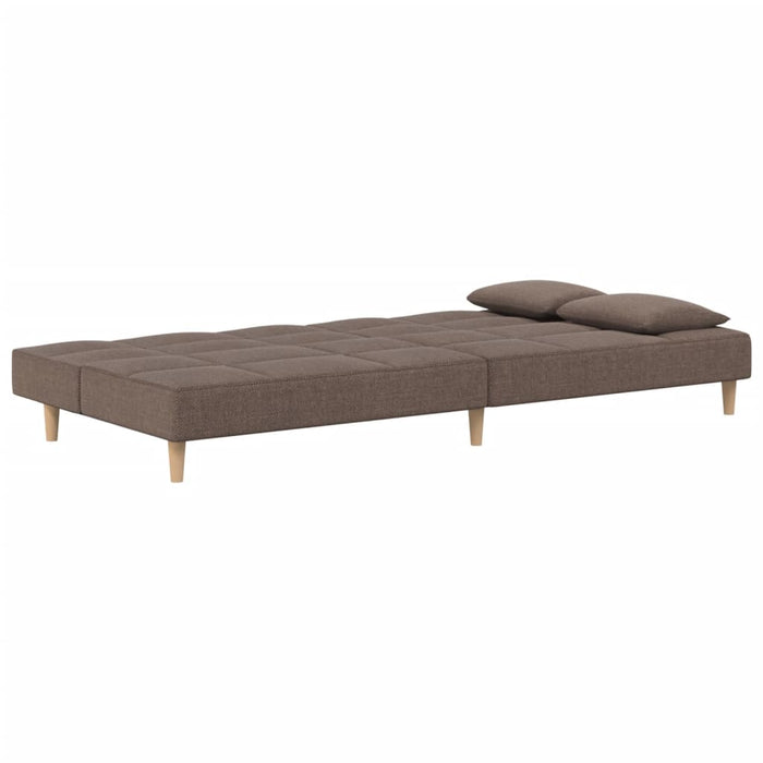 Divano Letto a 2 Posti con 2 Cuscini-Sofa Letto 2 Posti-Daybed Tortora in Tessuto 784707