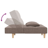 Divano Letto a 2 Posti con 2 Cuscini-Sofa Letto 2 Posti-Daybed Tortora in Tessuto 784707