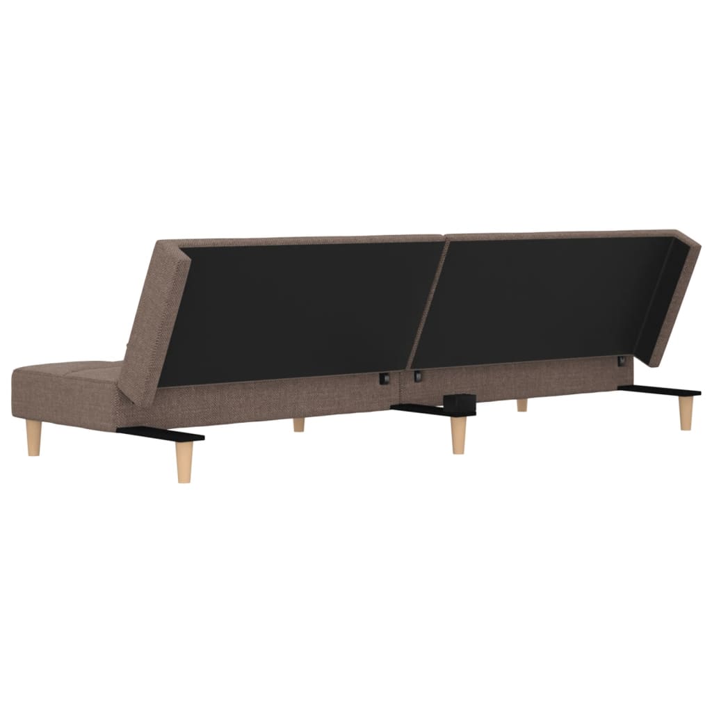 Divano Letto a 2 Posti con 2 Cuscini-Sofa Letto 2 Posti-Daybed Tortora in Tessuto 784707