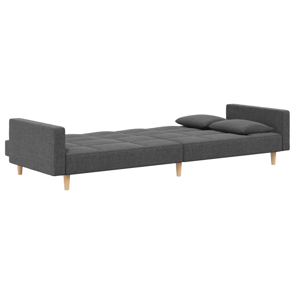 Divano Letto a 2 Posti con 2 Cuscini-Sofa Letto 2 Posti-Daybed Grigio Chiaro in Tessuto 906687
