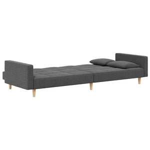 Divano Letto a 2 Posti con 2 Cuscini-Sofa Letto 2 Posti-Daybed Grigio Chiaro in Tessuto 906687