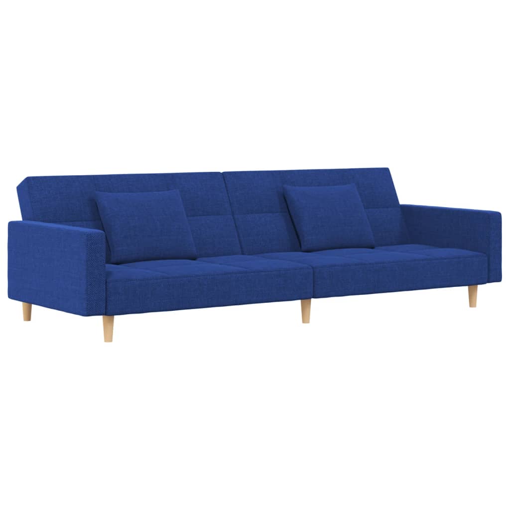 Divano Letto a 2 Posti con 2 Cuscini Blu in Tessutocod mxl 87852