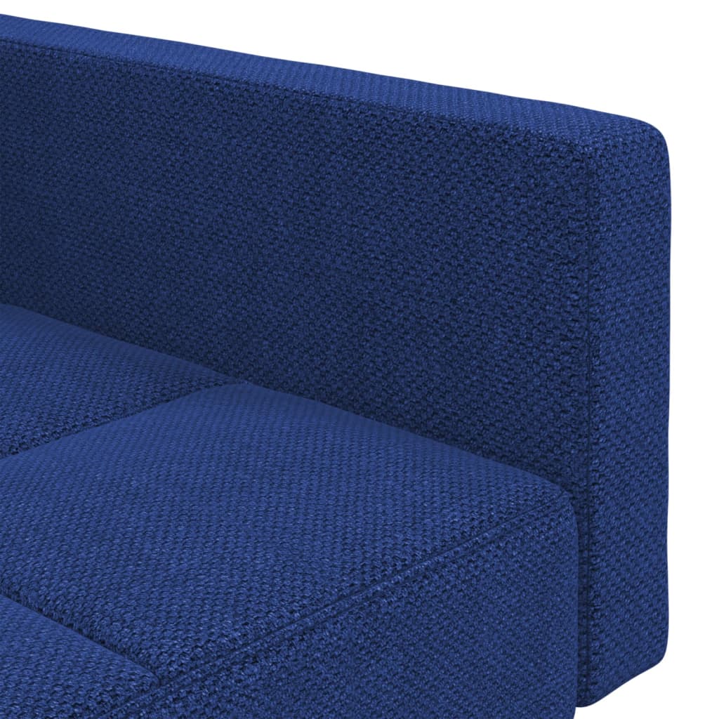 Divano Letto a 2 Posti con 2 Cuscini Blu in Tessuto 375803