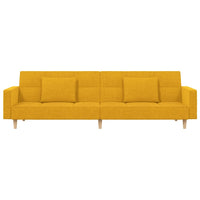 Divano Letto a 2 Posti con 2 Cuscini Giallo in Tessuto 375804