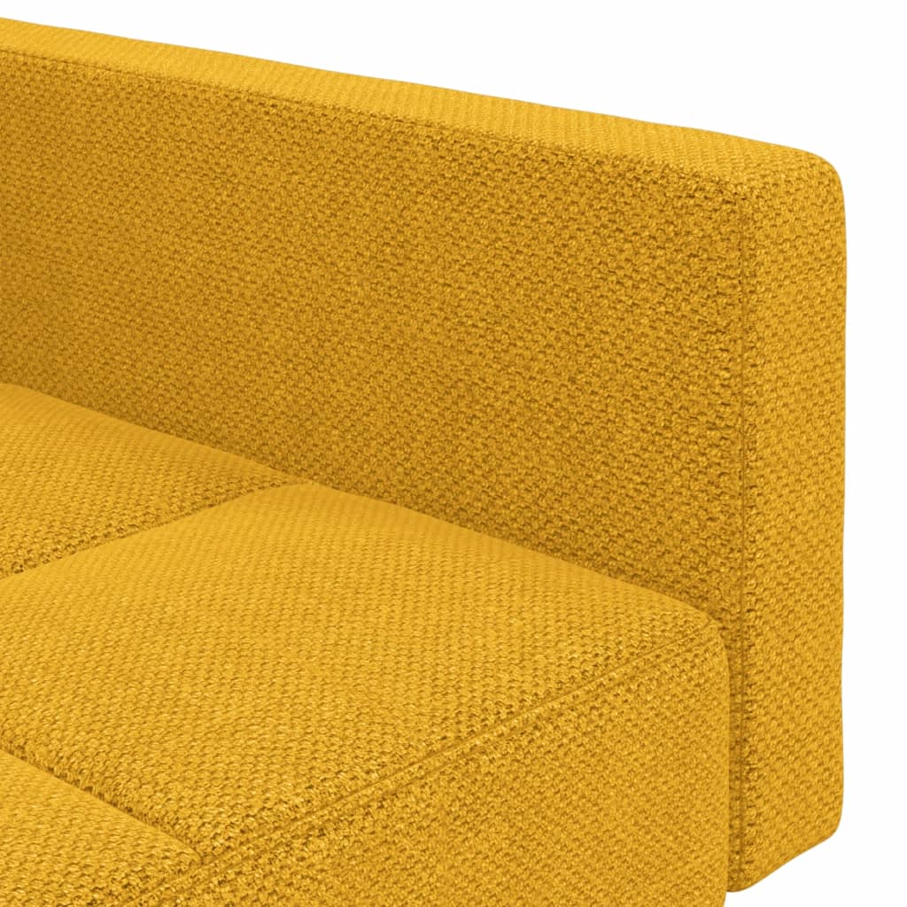 Divano Letto a 2 Posti con 2 Cuscini-Sofa Letto 2 Posti-Daybed Giallo in Tessuto 609662