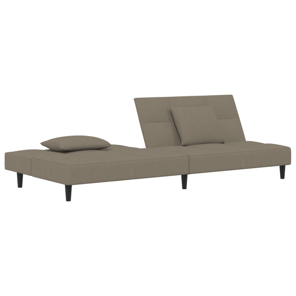 Divano Letto a 2 Posti con 2 Cuscini-Sofa Letto 2 Posti-Daybed Grigio Chiaro in Velluto 471802