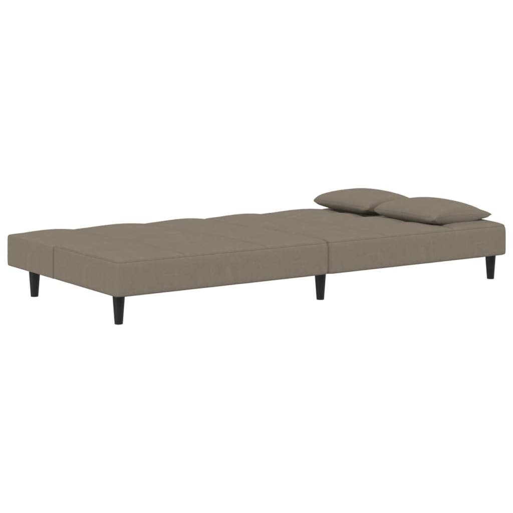 Divano Letto a 2 Posti con 2 Cuscini-Sofa Letto 2 Posti-Daybed Grigio Chiaro in Velluto 471802