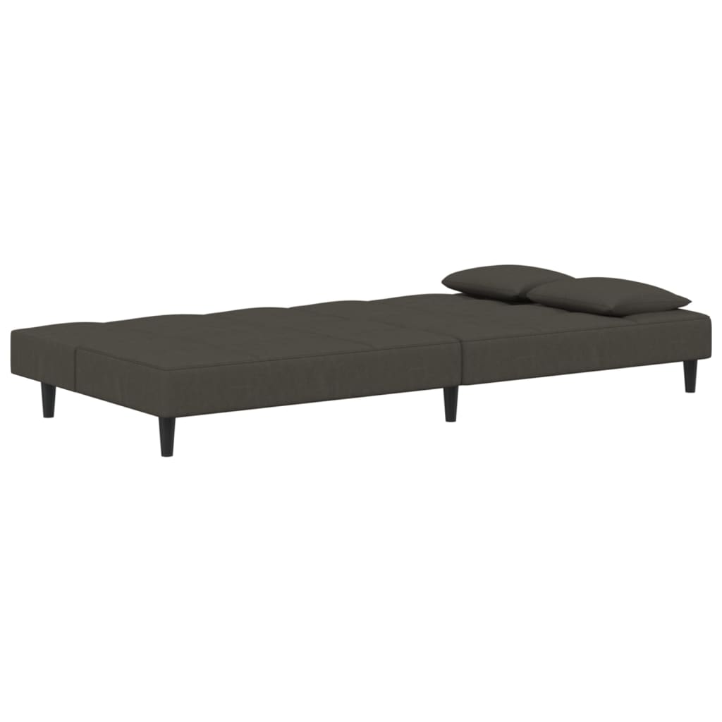 Divano Letto a 2 Posti con 2 Cuscini-Sofa Letto 2 Posti-Daybed Grigio Scuro in Velluto 644678