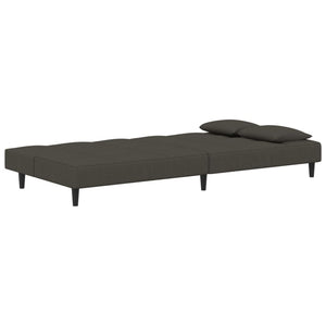 Divano Letto a 2 Posti con 2 Cuscini-Sofa Letto 2 Posti-Daybed Grigio Scuro in Velluto 644678