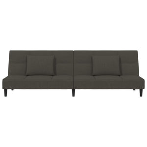 Divano Letto a 2 Posti con 2 Cuscini-Sofa Letto 2 Posti-Daybed Grigio Scuro in Velluto 644678