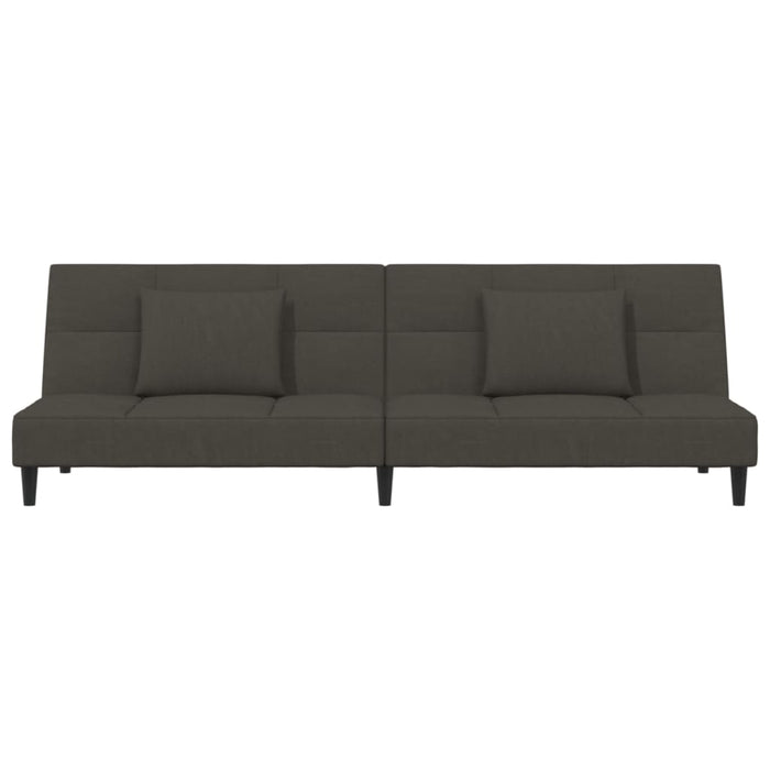 Divano Letto a 2 Posti con 2 Cuscini-Sofa Letto 2 Posti-Daybed Grigio Scuro in Velluto 644678