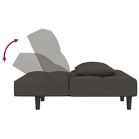 Divano Letto a 2 Posti con 2 Cuscini-Sofa Letto 2 Posti-Daybed Grigio Scuro in Velluto 644678
