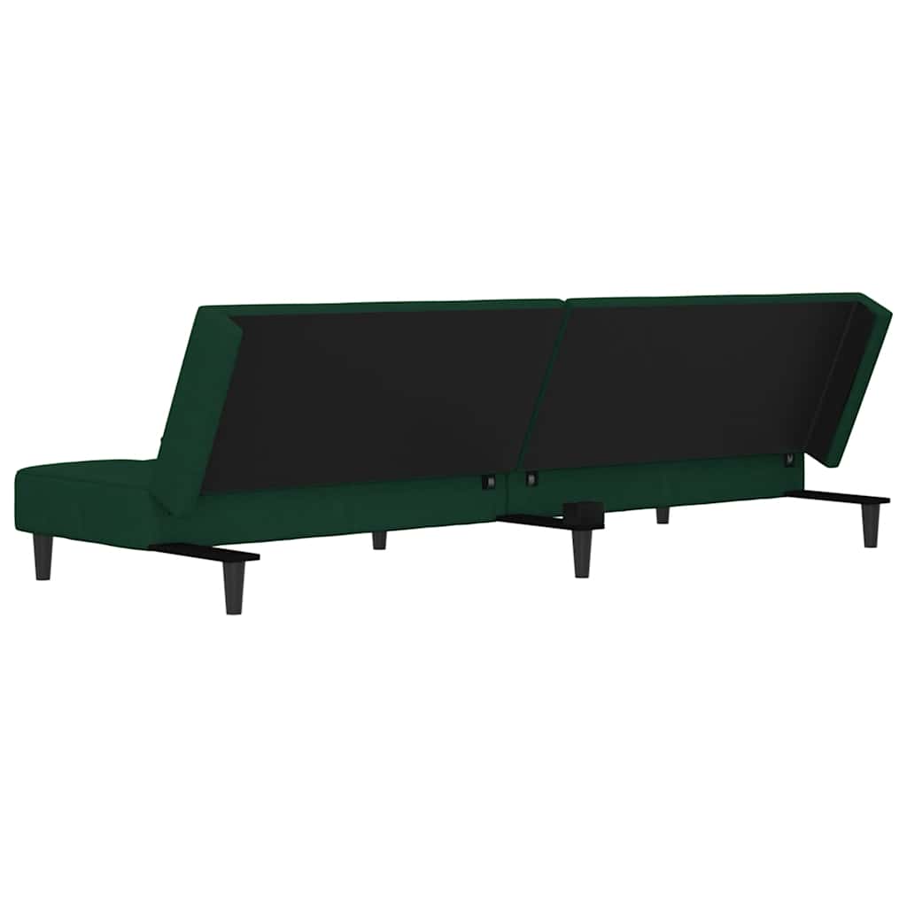 Divano Letto a 2 Posti con 2 Cuscini-Sofa Letto 2 Posti-Daybed Verde Scuro in Velluto 990496