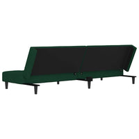 Divano Letto a 2 Posti con 2 Cuscini-Sofa Letto 2 Posti-Daybed Verde Scuro in Velluto 990496